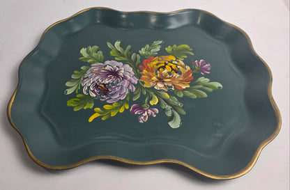 Vtg. Hand-Painted Nashco Floral Platter