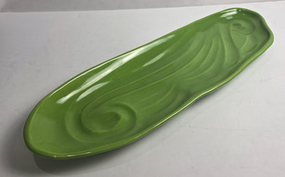 Vtg. Gail Pittman USA Green Serving Dish