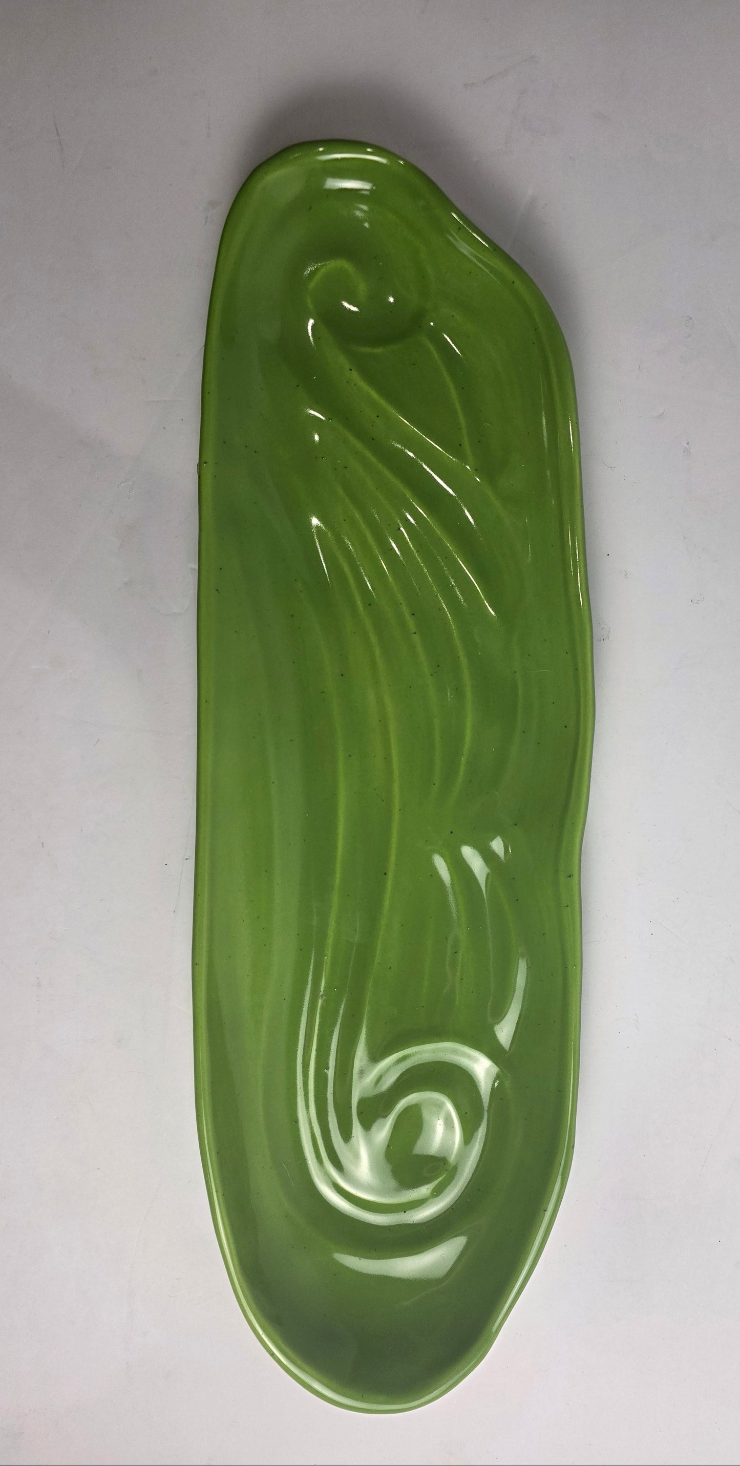 Vtg. Gail Pittman USA Green Serving Dish
