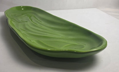 Vtg. Gail Pittman USA Green Serving Dish