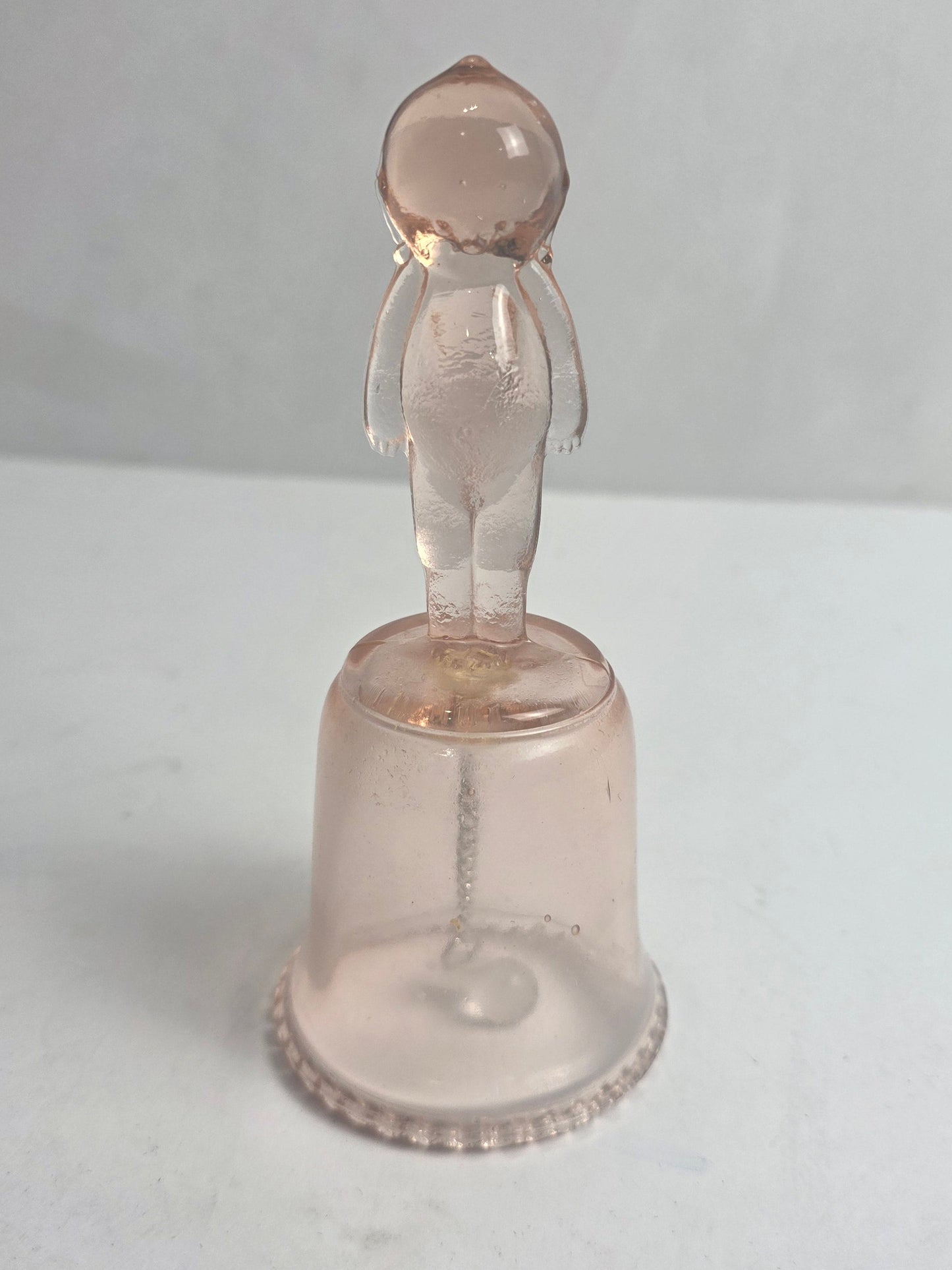 Vtg. Pink Kewpie Glass Bell