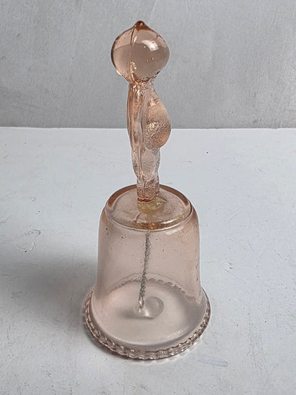 Vtg. Pink Kewpie Glass Bell