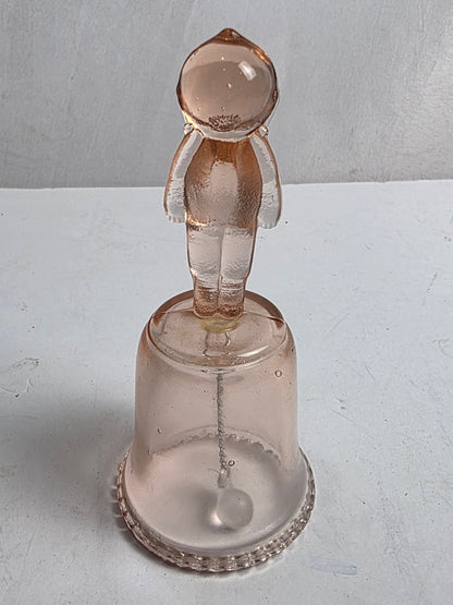 Vtg. Pink Kewpie Glass Bell