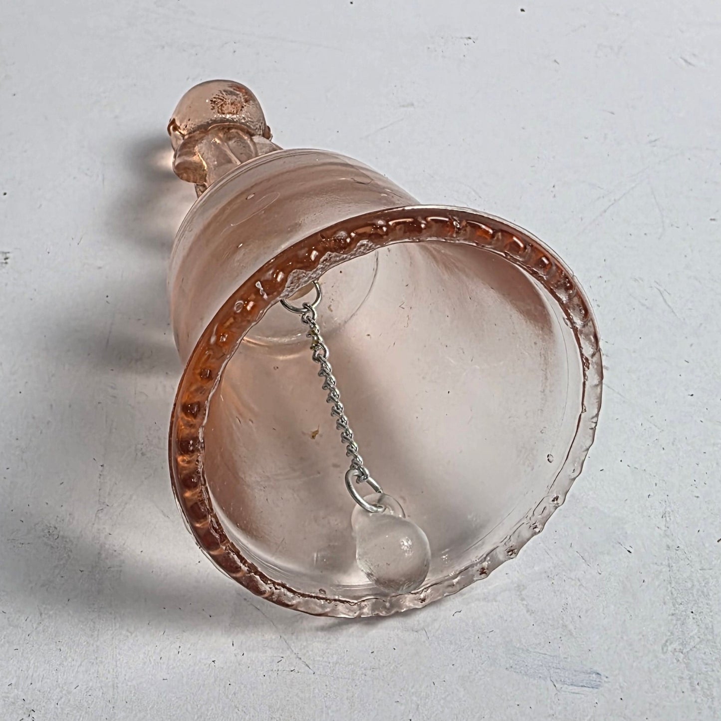 Vtg. Pink Kewpie Glass Bell