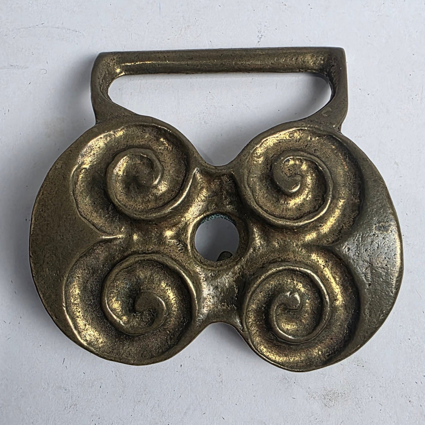 Vtg. Solid Brass Belt Buckle