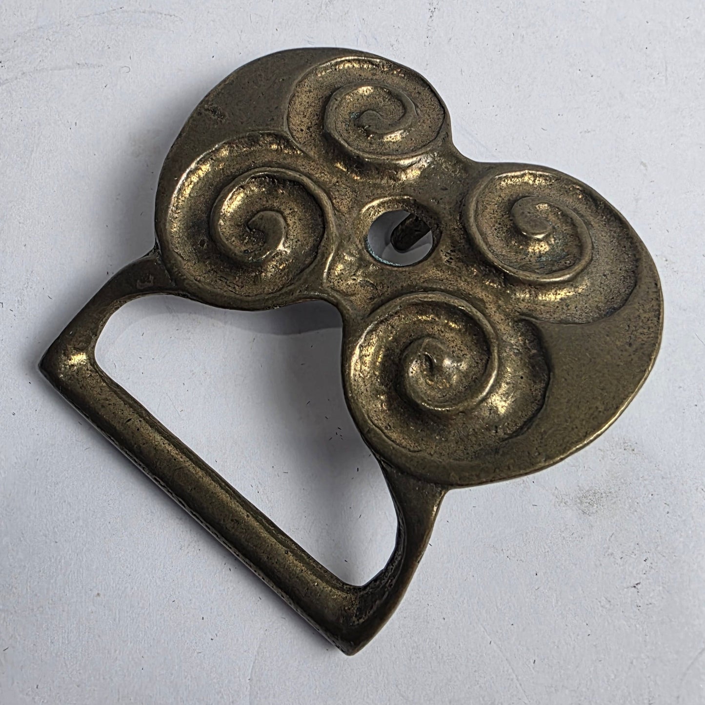 Vtg. Solid Brass Belt Buckle