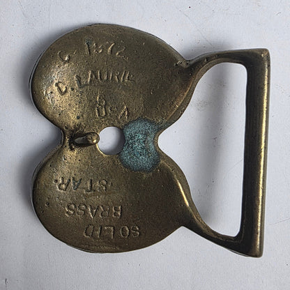 Vtg. Solid Brass Belt Buckle