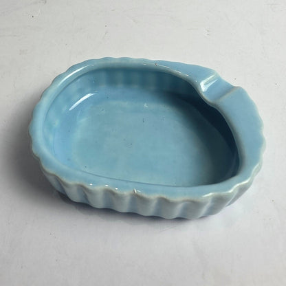Vtg. Blue Ceramic Ashtray