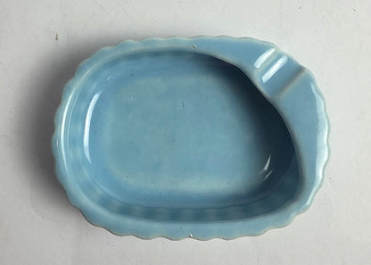 Vtg. Blue Ceramic Ashtray
