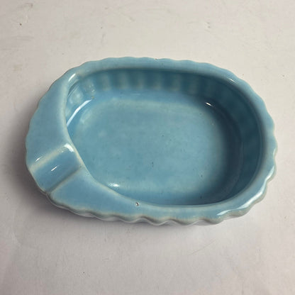 Vtg. Blue Ceramic Ashtray