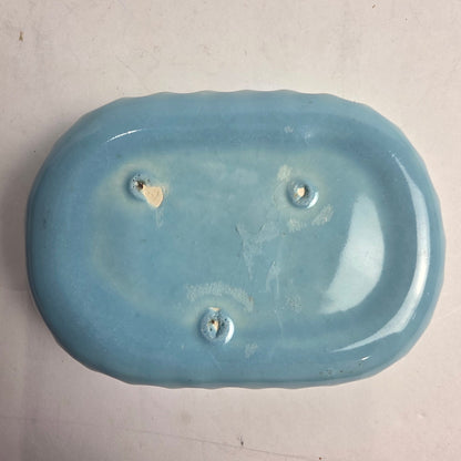 Vtg. Blue Ceramic Ashtray