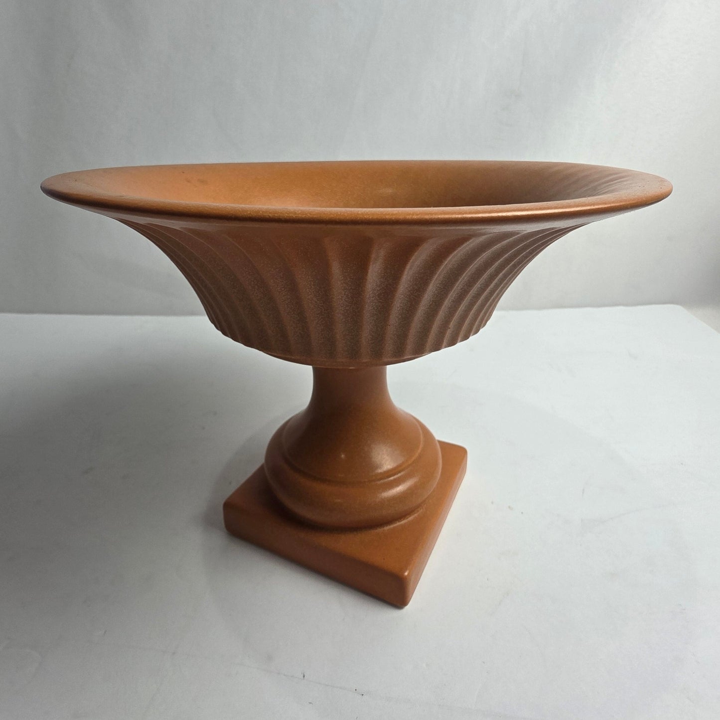 Vtg. Terra Cotta Ceramic Pedestal Urn Planter