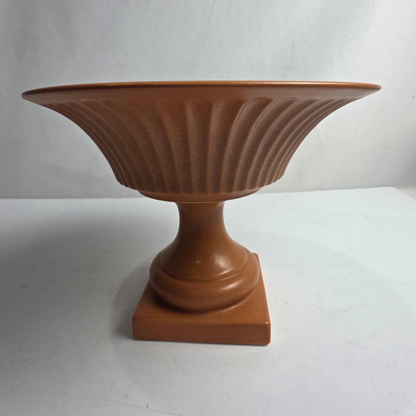 Vtg. Terra Cotta Ceramic Pedestal Urn Planter