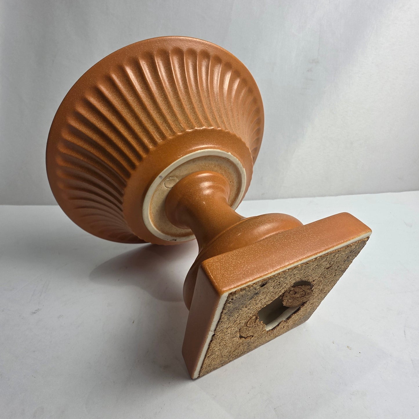 Vtg. Terra Cotta Ceramic Pedestal Urn Planter