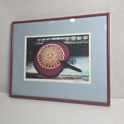 Vtg. Myanmar Burma Fan Signed 2002 (CSHW)