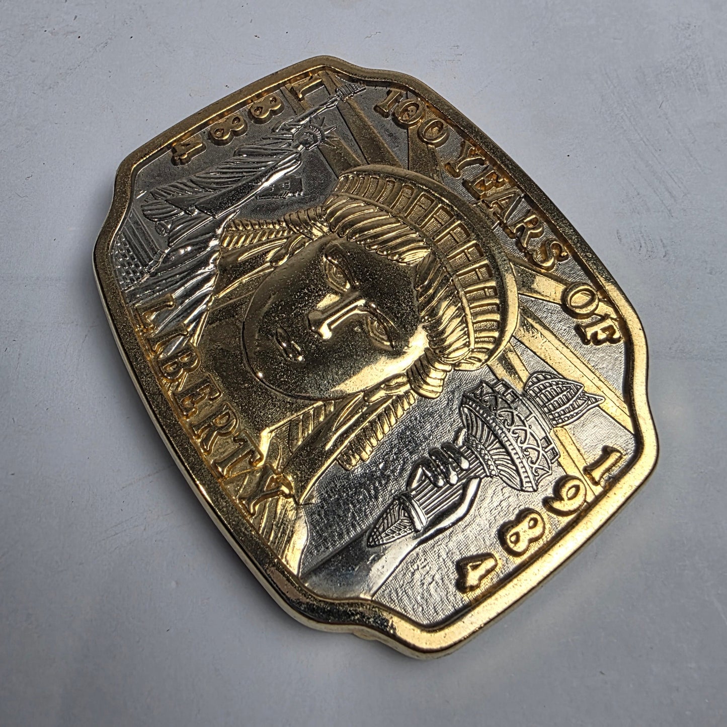 Vtg. 100 Years of Liberty Belt Buckle (CSHW)