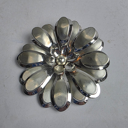 Vtg. Aluminum Flower Brooch (CSHW)