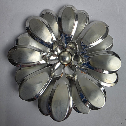 Vtg. Aluminum Flower Brooch (CSHW)