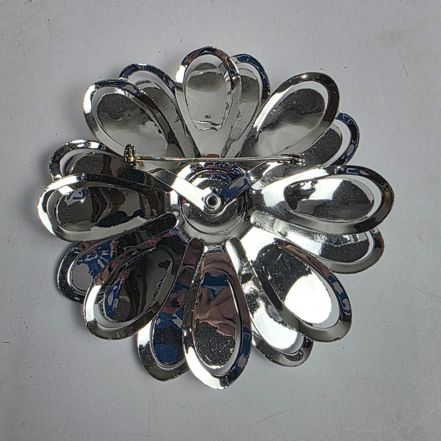 Vtg. Aluminum Flower Brooch (CSHW)