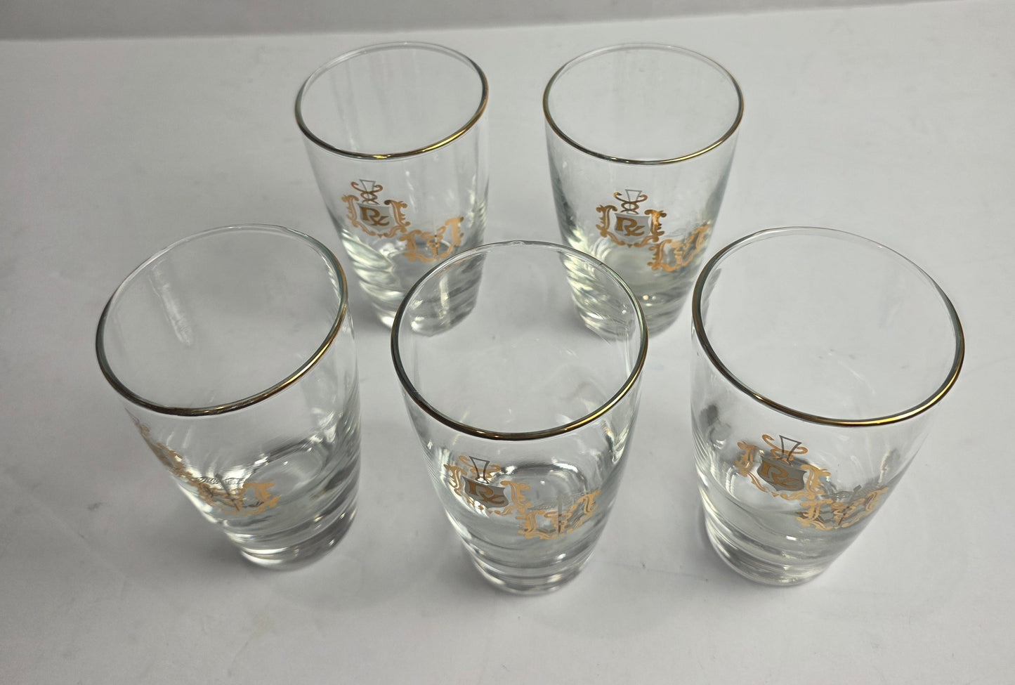 Set of 5 Vtg. Libbey Rx Apothecary Juice Glasses