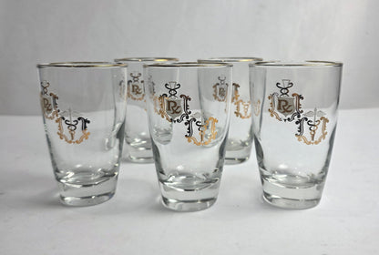 Set of 5 Vtg. Libbey Rx Apothecary Juice Glasses