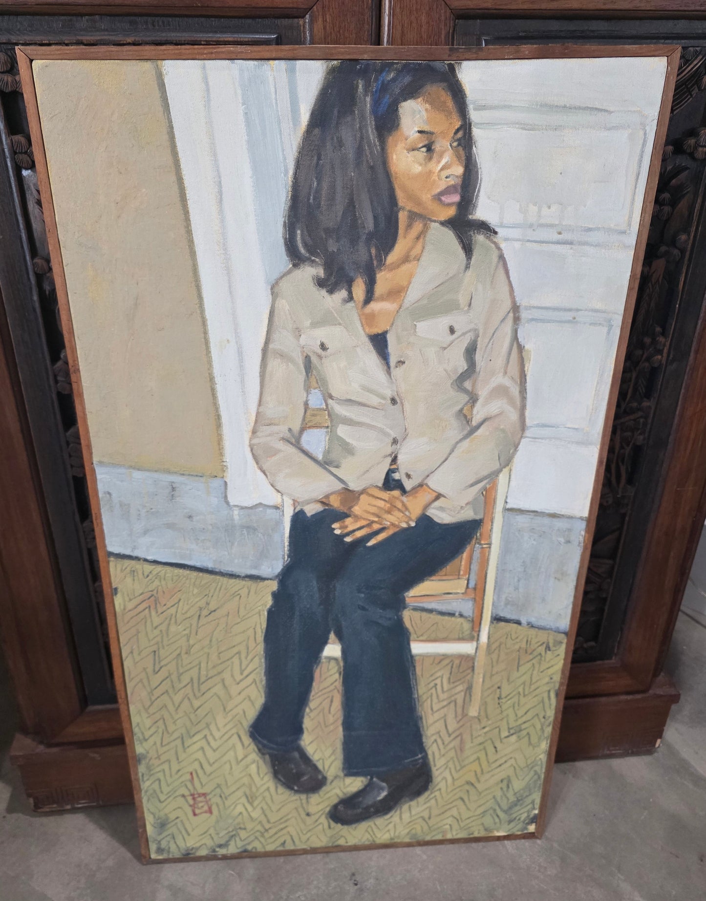 "Lacey" Original John Bright Oil Painting Signed (CSJB)