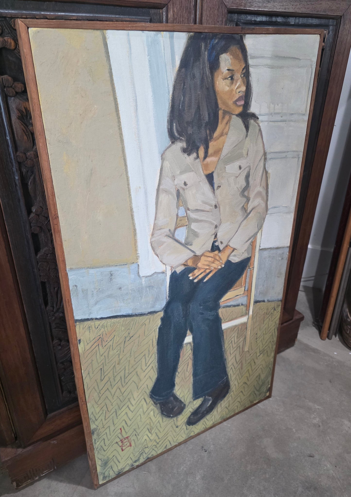 "Lacey" Original John Bright Oil Painting Signed (CSJB)