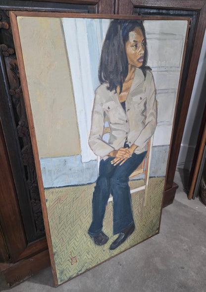 "Lacey" Original John Bright Oil Painting Signed (CSJB)
