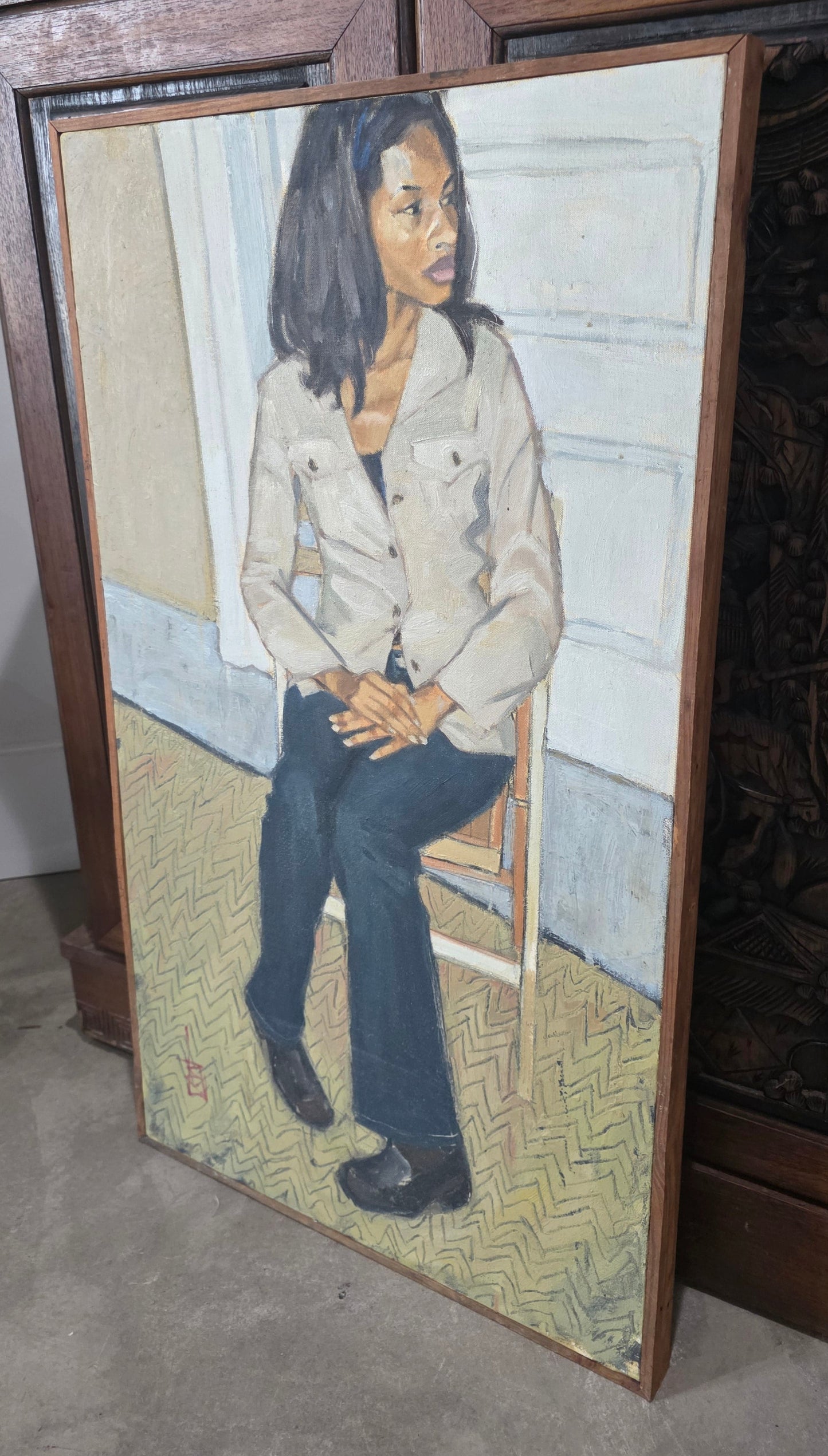 "Lacey" Original John Bright Oil Painting Signed (CSJB)