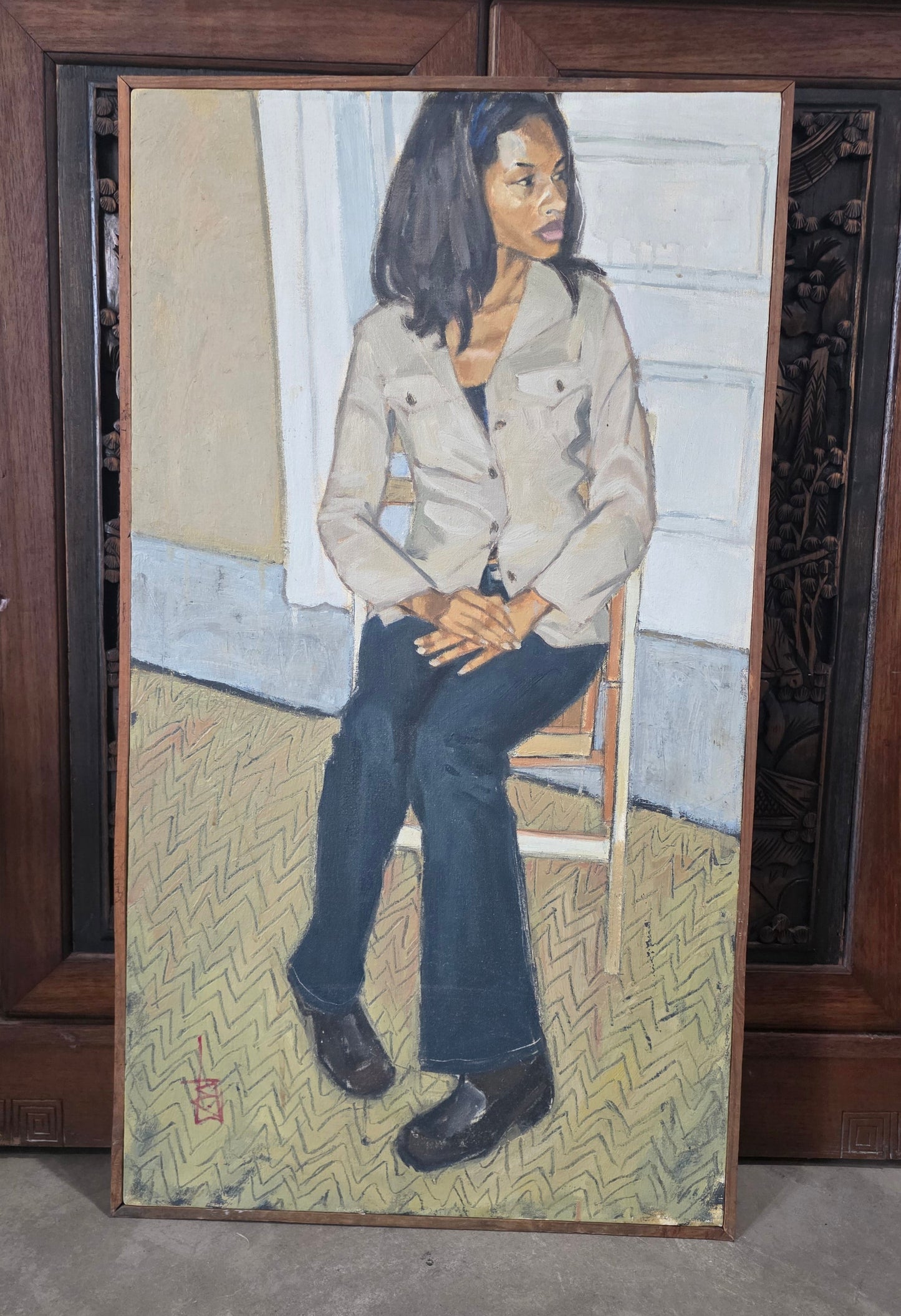 "Lacey" Original John Bright Oil Painting Signed (CSJB)