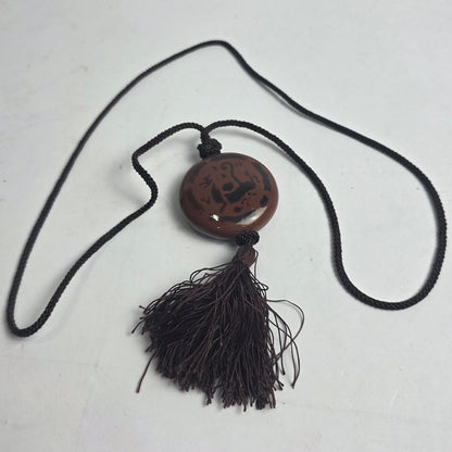 Vtg. Asian Metal/Porcelain Necklace