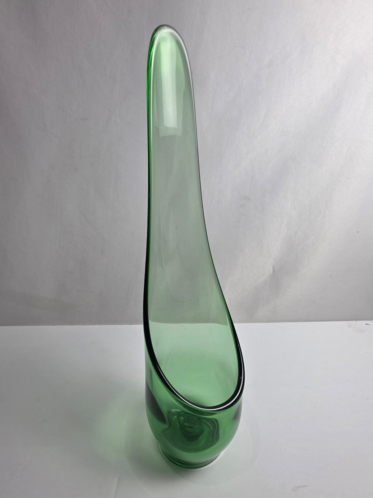 Vtg. MCM Green Empoli Glass Candle Holder (CSHW)