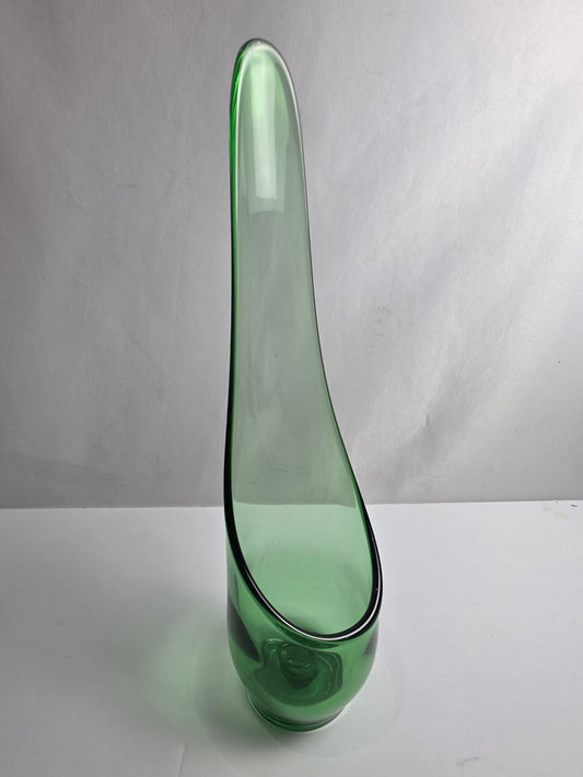 Vtg. MCM Green Empoli Glass Candle Holder (CSHW)