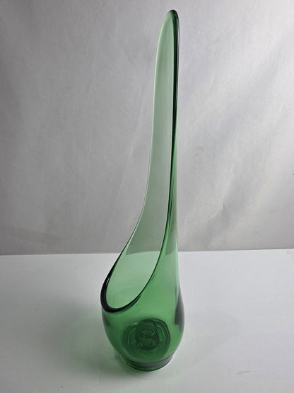 Vtg. MCM Green Empoli Glass Candle Holder (CSHW)