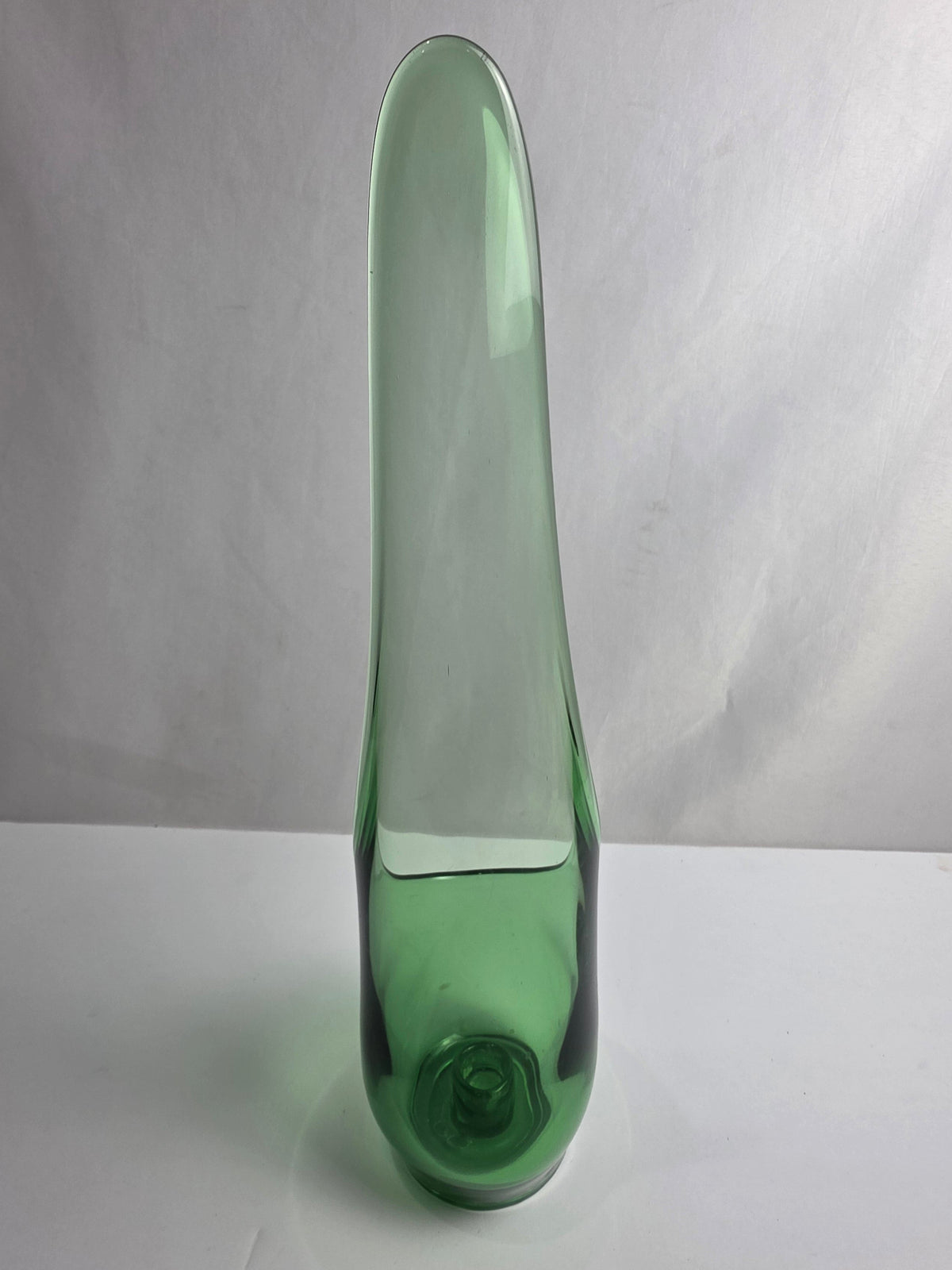Vtg. MCM Green Empoli Glass Candle Holder (CSHW)