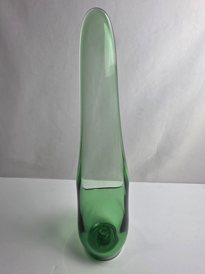 Vtg. MCM Green Empoli Glass Candle Holder (CSHW)