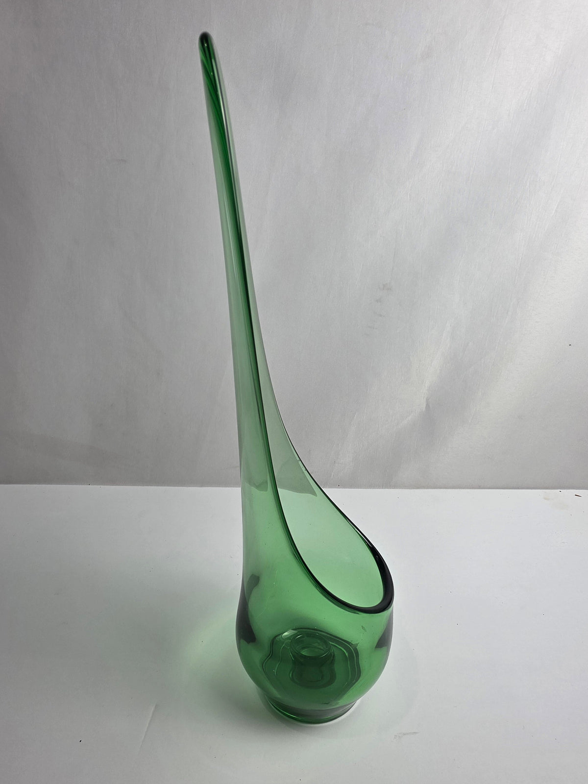 Vtg. MCM Green Empoli Glass Candle Holder (CSHW)