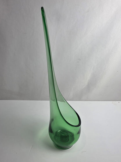 Vtg. MCM Green Empoli Glass Candle Holder (CSHW)