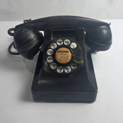 Vtg. Black Western Electric Bell System Model 302 Rotary Phone (CSHW)