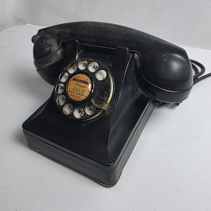 Vtg. Black Western Electric Bell System Model 302 Rotary Phone (CSHW)