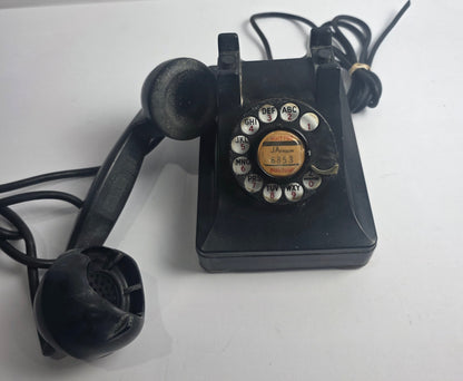Vtg. Black Western Electric Bell System Model 302 Rotary Phone (CSHW)