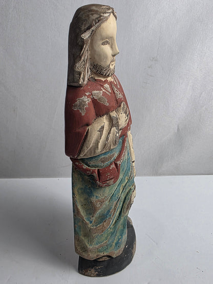 Vtg. Religious Santos Hand-carved Wooden Jesus (CSHW)