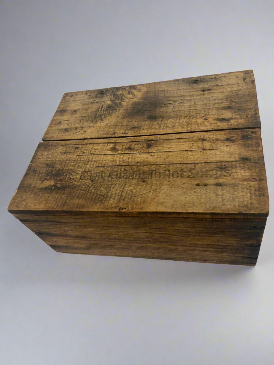Vtg wood advertising crate