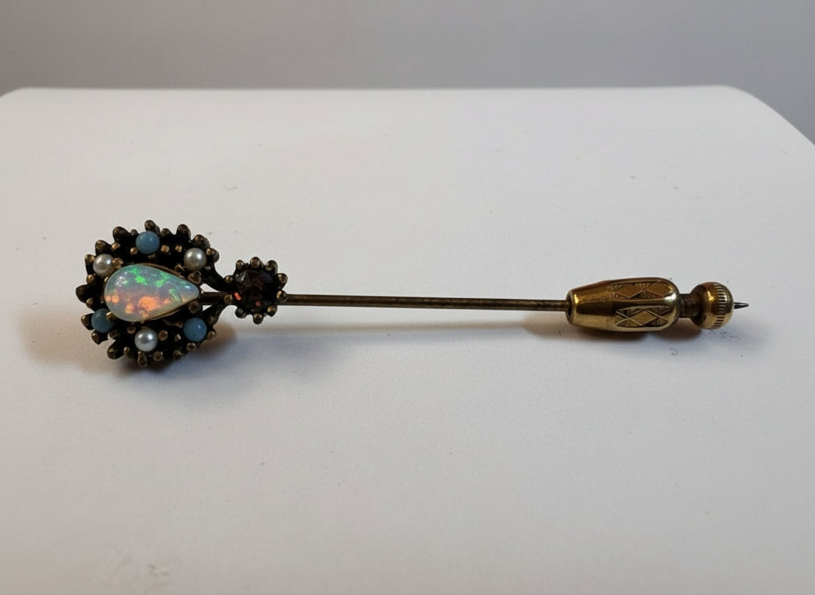Vtg Opal Hat Pin CSBH