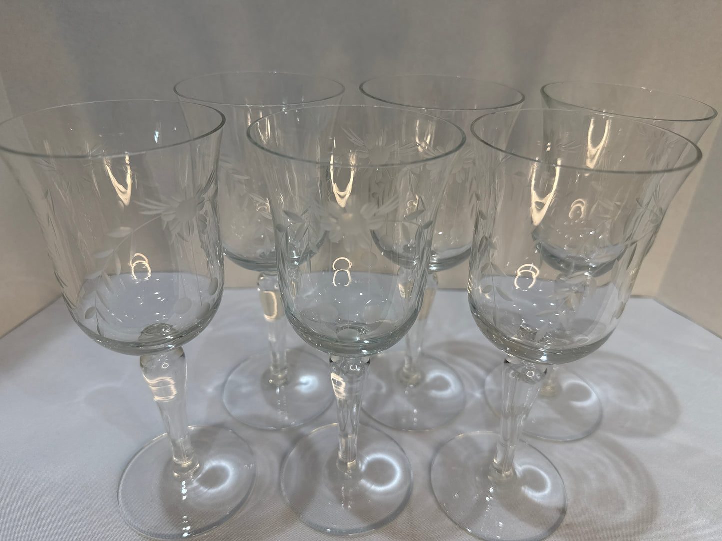 1950’s Etched Wine Glasses