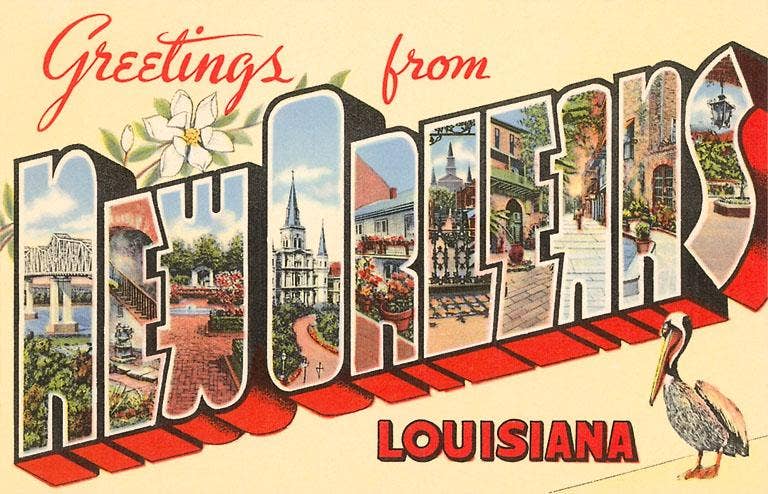 LU-39 Greetings from New Orleans - Vintage Image, Magnet