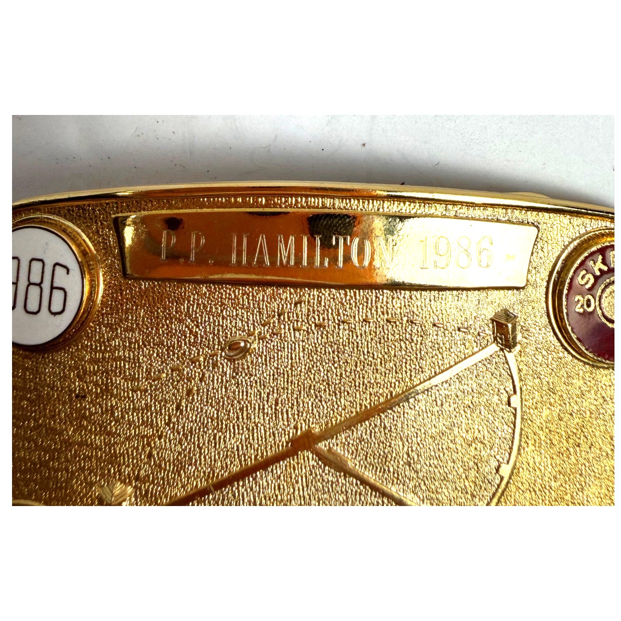 Vintage 1986 P.P. Hamilton Skeet Shooting 20ga A1 belt buckle