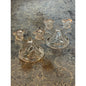 Federal Glass Wigwam Windmill double light candlestick holder set of 2