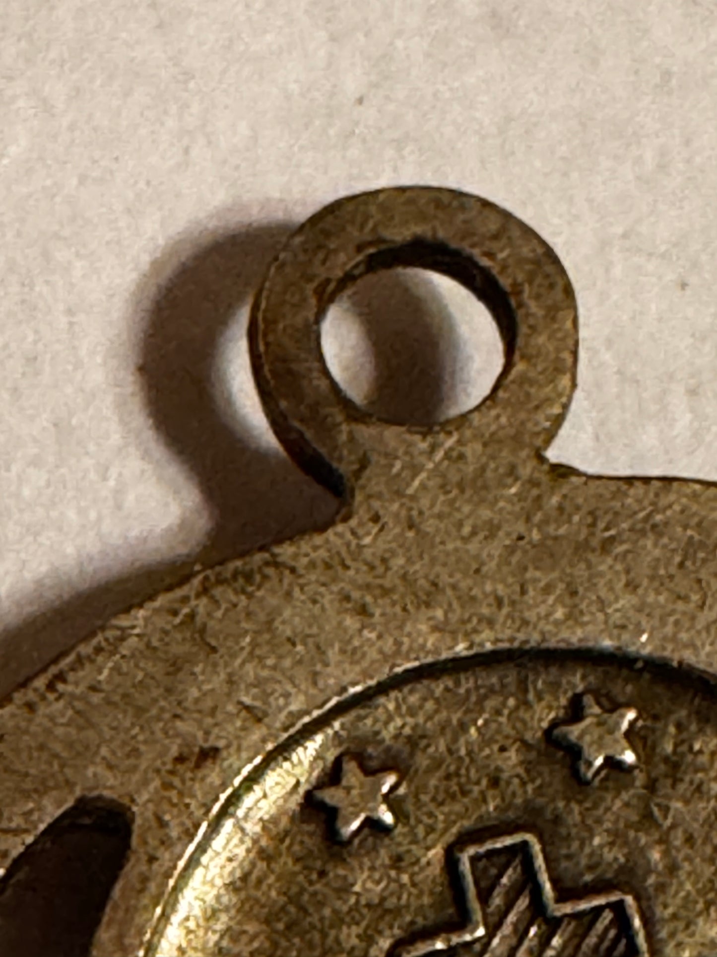 Vtg  Brass Talisman (Erzulie / Virgin Mary) CSBH