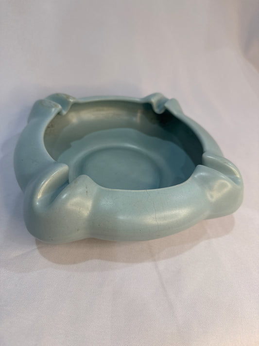 Vintage Blue Ceramic Ashtray
